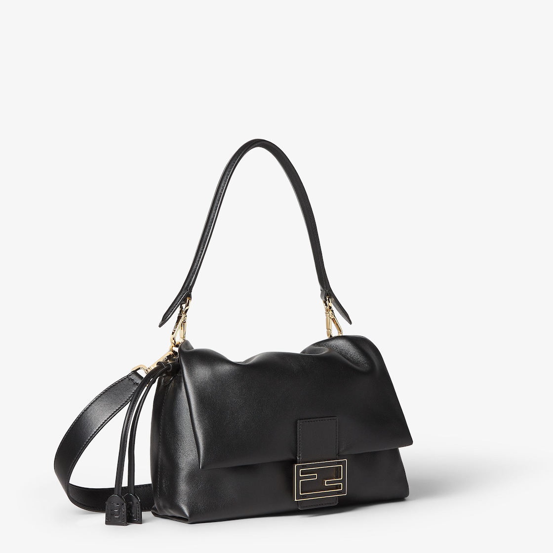 FENDI Mamma Baguette Medium Black nappa leather bag - Image 2